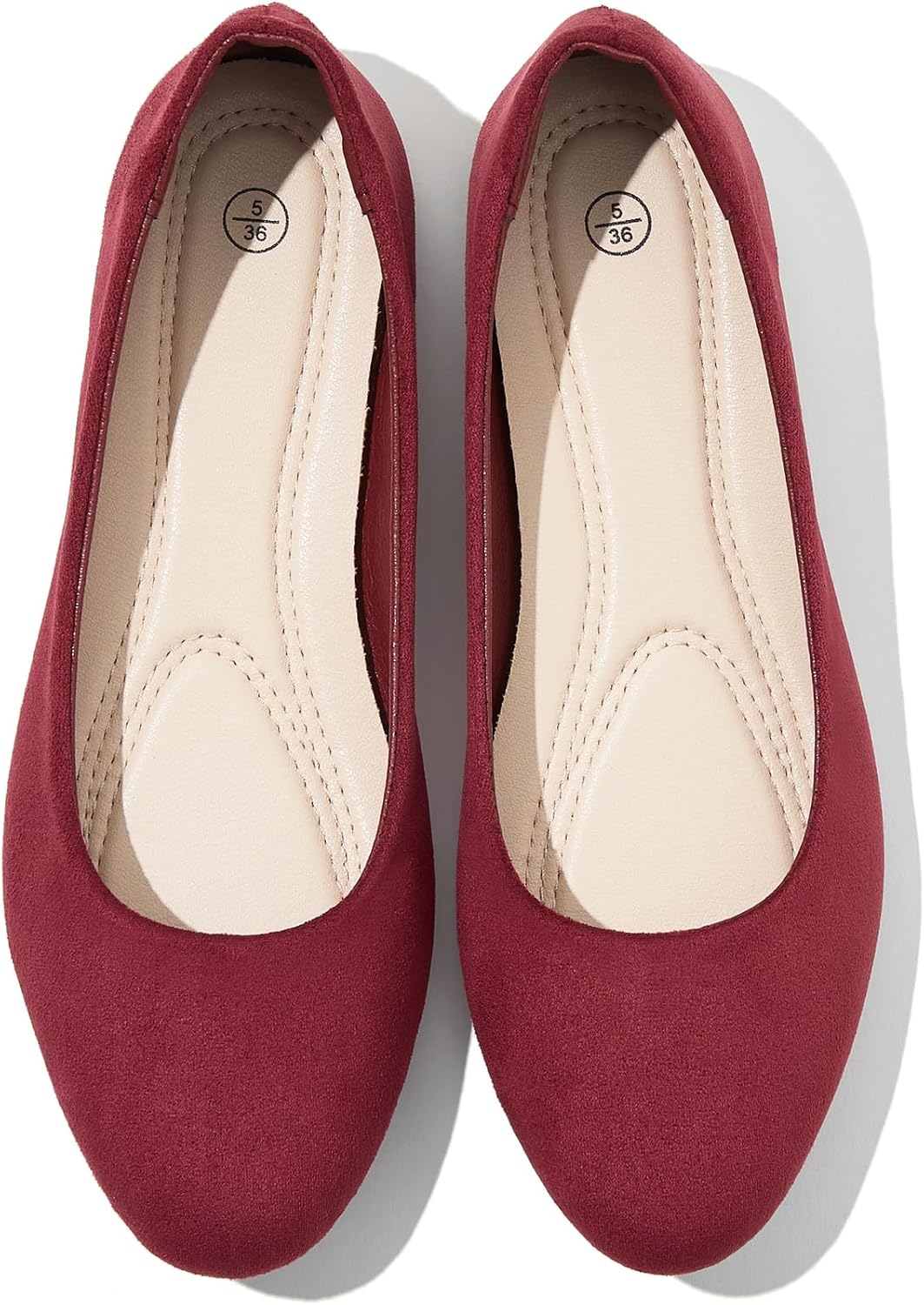 Women's Round Toe Ballet Flats - Slip On Dressy Low Heel Work Loafers for Office, Weddings and Formal Wear - 6