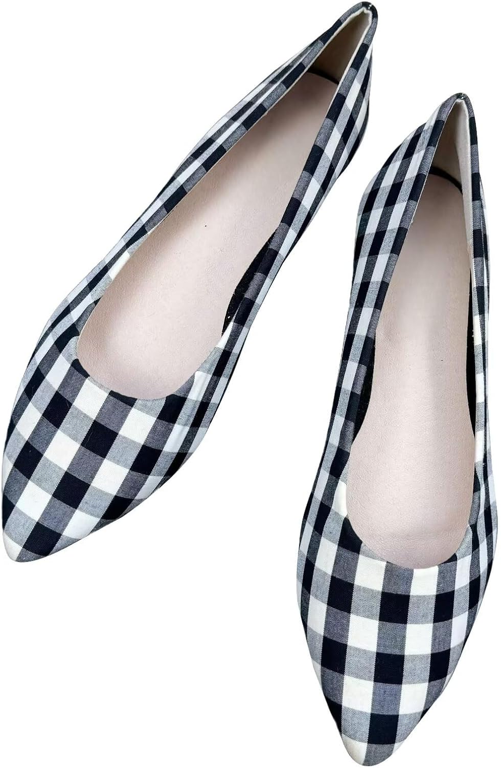 Women's Suede Pointed Toe Ballet Flats - Dressy Slip On Ballerina Walking Shoes for Office and Casual Wear - 8