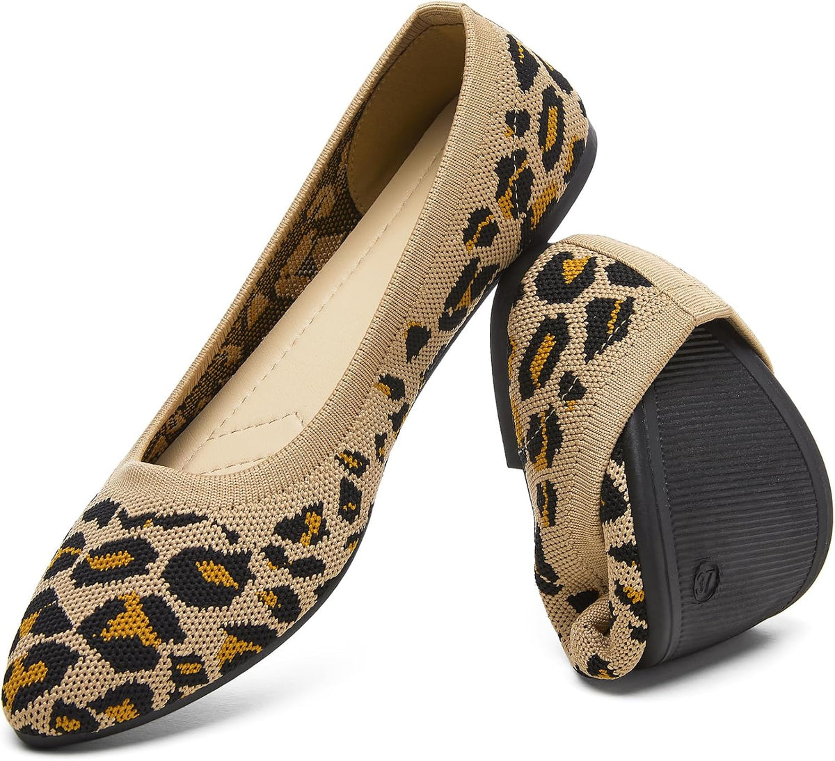 Women's Mesh Pointed Toe Ballet Flats - Breathable Slip On Dress Shoes with Memory Foam Insole - 6