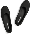 Women's Knit Ballet Flats - Round Toe Slip On Office Shoes, Flexible and Packable for Daily Walking and Travel - 6 Wide