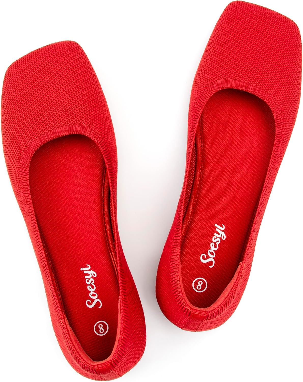 Women's Wide Toe Box Mary Jane Flats - Foldable Knit Barefoot Style Slip On Shoes for Office and Travel - 6
