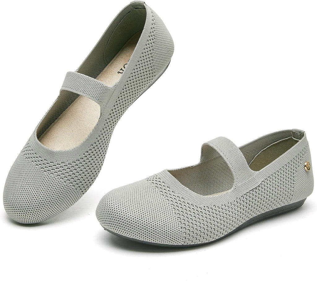 Women's Round Toe Ballet Flats - Slip On Casual Shoes for Walking, Driving and Dressy Weekday Wear - 6