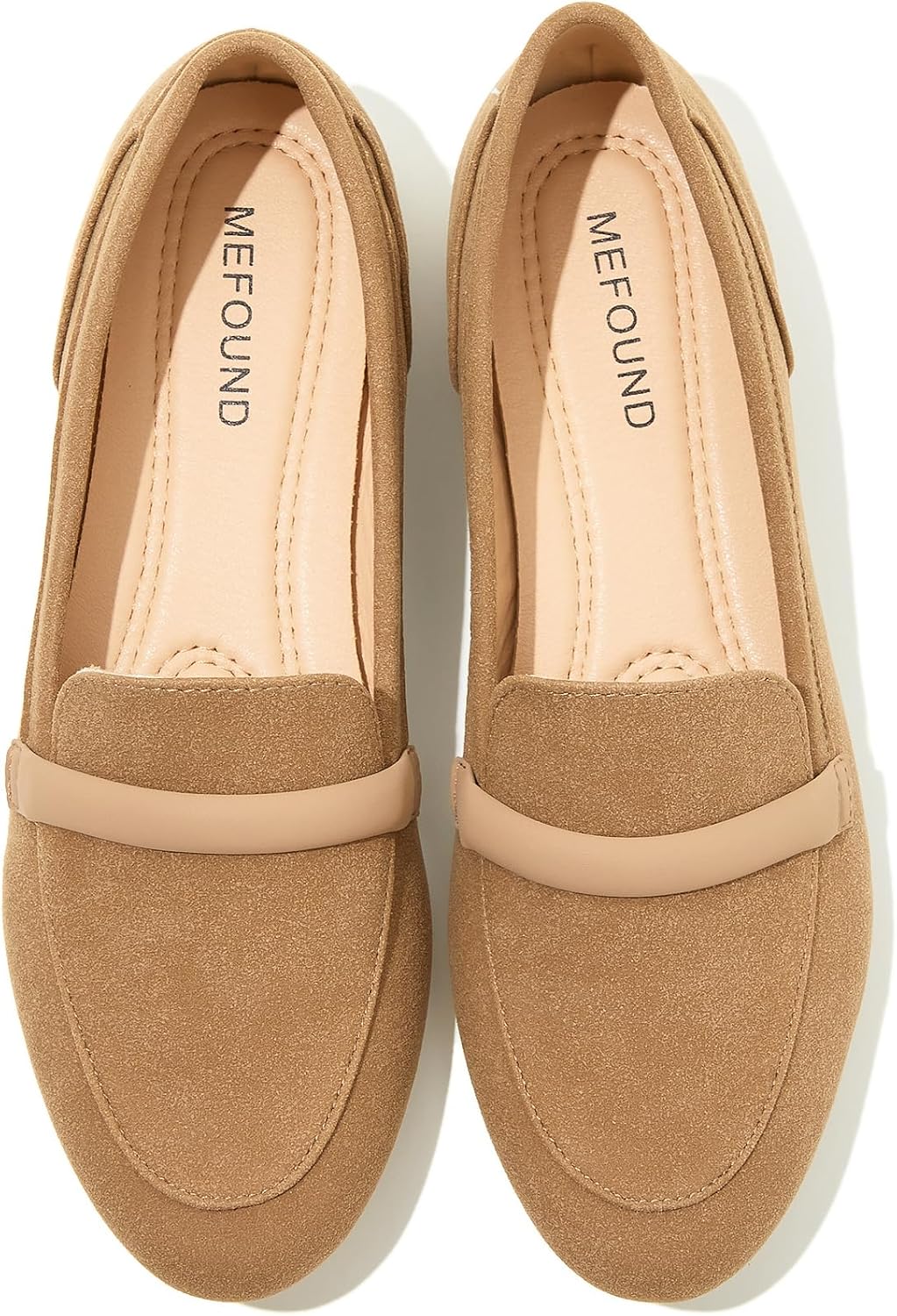 Women's Faux Leather Slip On Flats - Non Slip Low Heel Loafers for Teaching, Office and Business Casual - 6