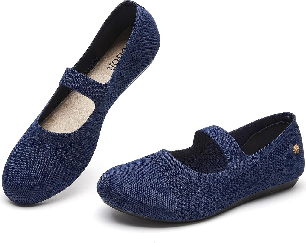 Women's Round Toe Ballet Flats - Slip On Casual Shoes for Walking, Driving and Dressy Weekday Wear - 7
