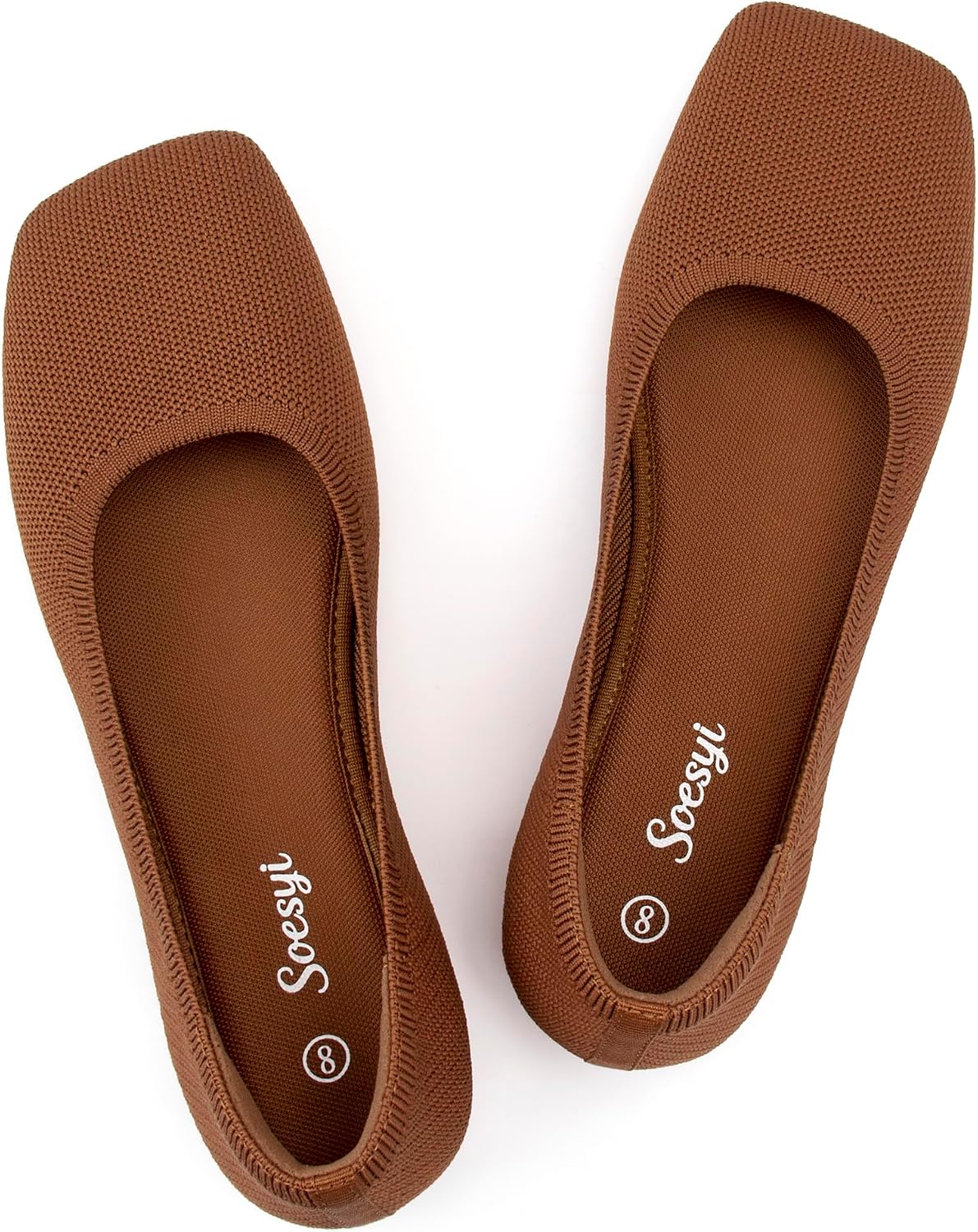 Women's Wide Toe Box Mary Jane Flats - Foldable Knit Barefoot Style Slip On Shoes for Office and Travel - 6