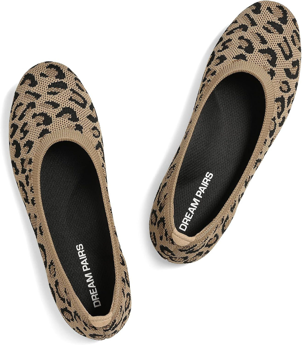 Women's Knit Ballet Flats - Round Toe Slip On Office Shoes, Flexible and Packable for Daily Walking and Travel - 9