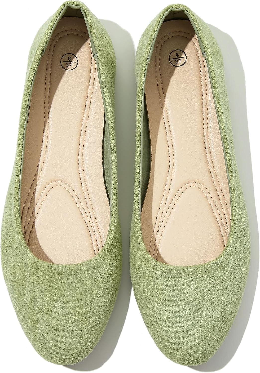 Women's Round Toe Ballet Flats - Slip On Dressy Low Heel Work Loafers for Office, Weddings and Formal Wear - 6