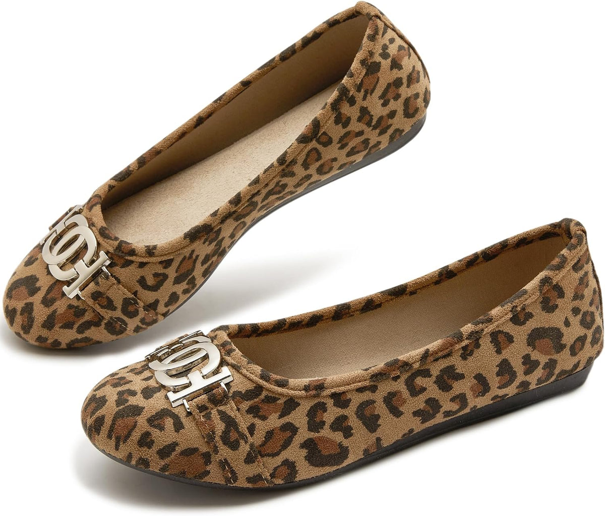 Women's Round Toe Ballet Flats - Slip On Casual Shoes for Walking, Driving and Dressy Weekday Wear - 7